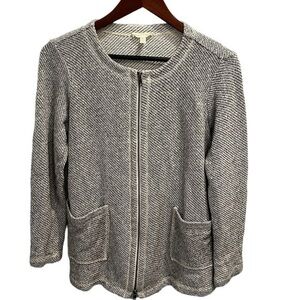 Eileen Fisher Cotton Knitted Zipper Jacket Size XS/TP